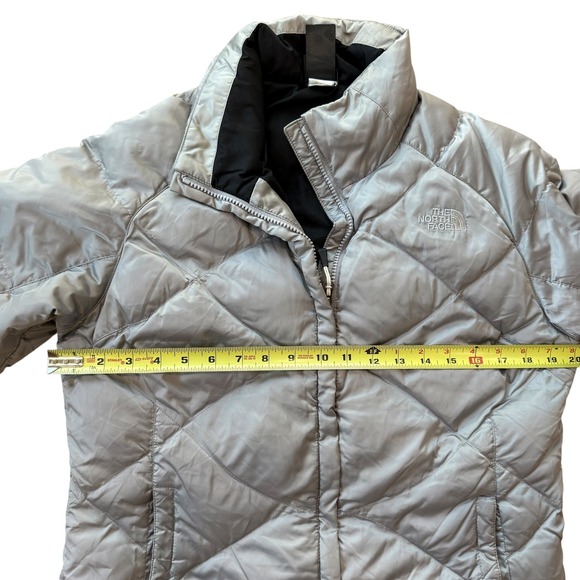 The North Face Womens Down Puffer Jacket 550 Fill Silver Coat Medium - Picture 6 of 10